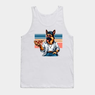 German Shepherd Dog Eating Pizza Tank Top